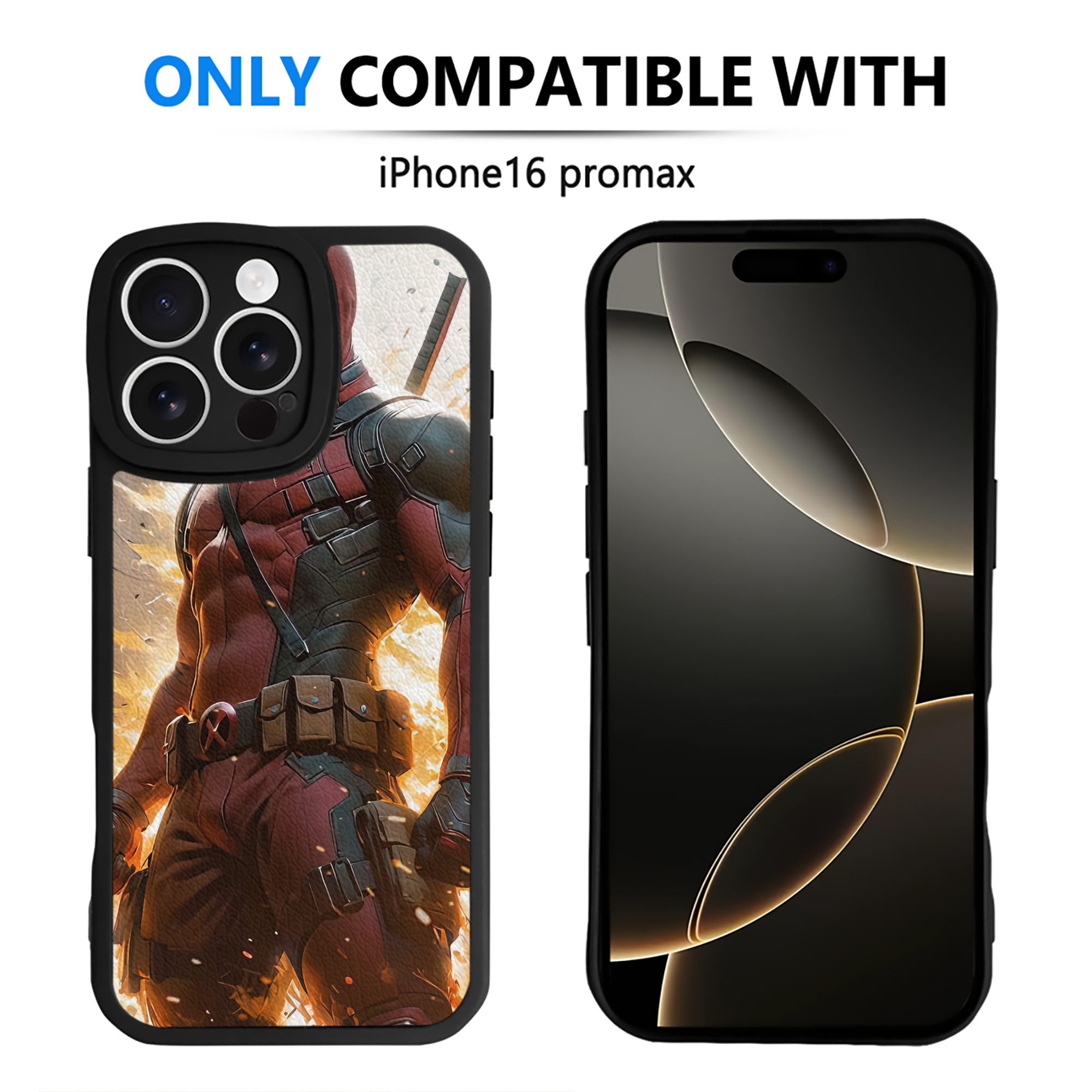 （画像用） Deadpool デッドプール 【iPhone 16シリーズ対応】シリコンスマホケース（レザー調） 材質：シリコン